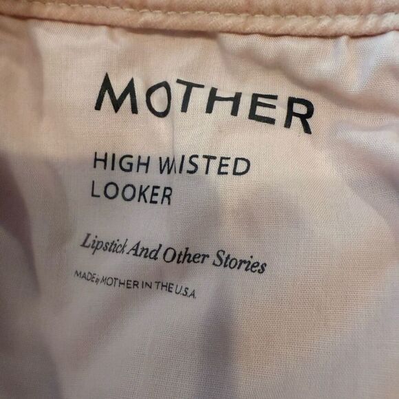 Mother High Waisted Looker Velvet Jeans in Lipstick and Other Stories Size 28 - Picture 7 of 9